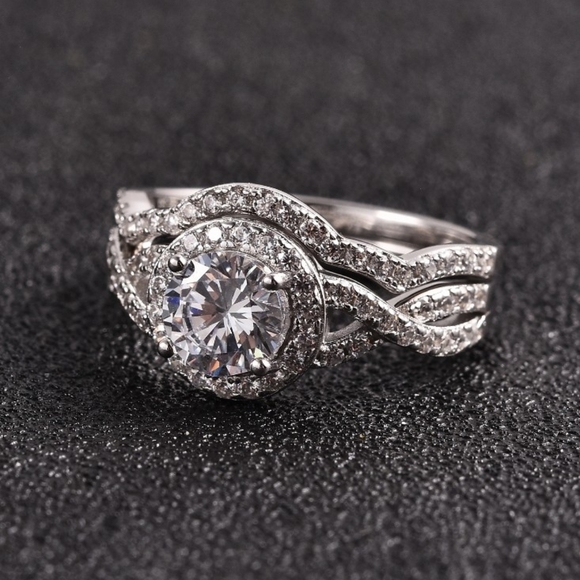 NEW Lustro Stella Diamond Wedding Set Size 7 - Picture 7 of 13